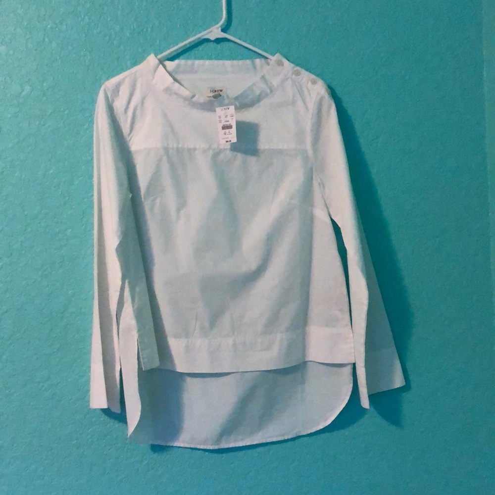 J.Crew white long sleeve elongated top NWT size 4